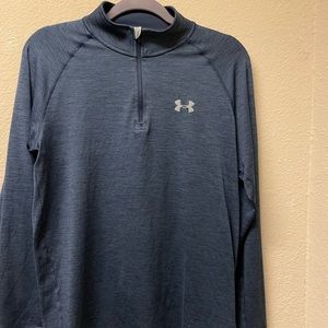 Under Armour navy blue lightweight quarter zip heat gear